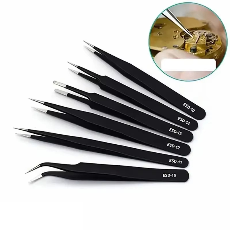 Electronics Repair Tool Kit - Juego de pinzas de precisión ESD,