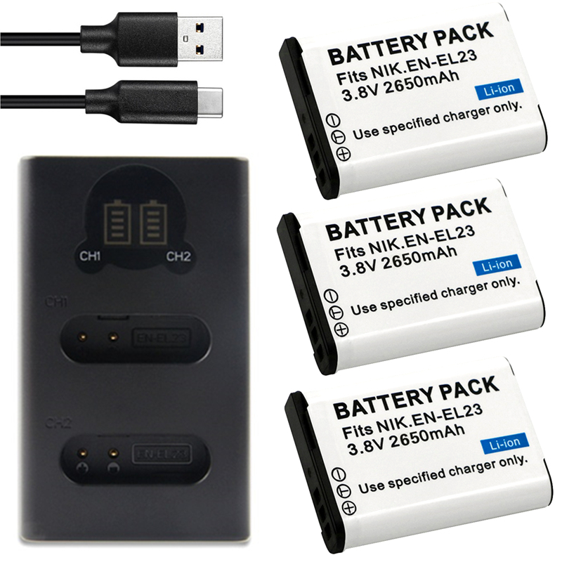 Nikon Camera D3500 - Batería de 2650mah EN-EL23 ENEL23 EN
