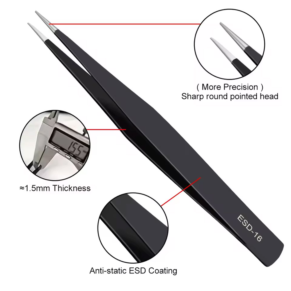 10 unids/set de pinzas rectas  - Electronics Repair Tool Kit reseña y precio